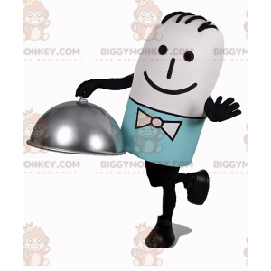 Waiter BIGGYMONKEY™ Mascot Costume with Bow Tie -