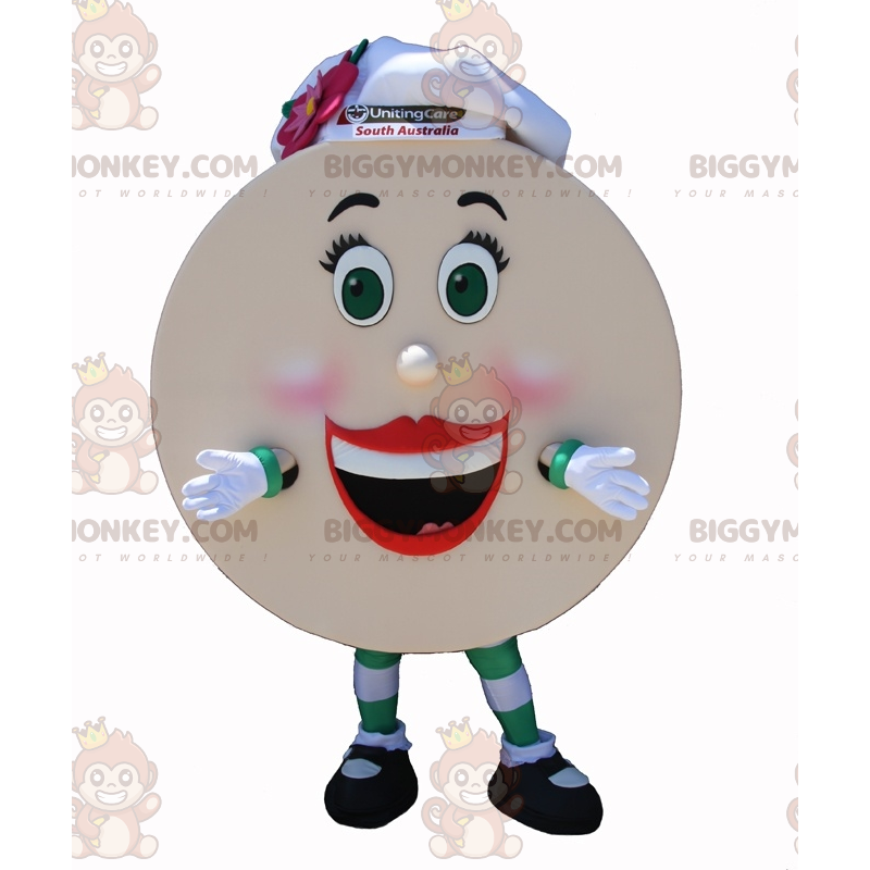 Costume de mascotte BIGGYMONKEY™ de pancake géant avec une Costume de mascotte BIGGYMONKEY™ de pancake géant avec une