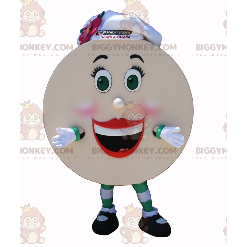 Giant Pancake BIGGYMONKEY™ Mascot Costume with Hat -