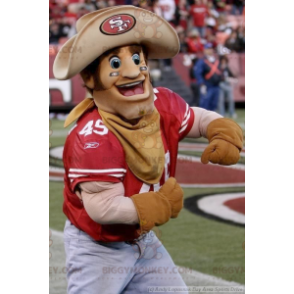 Lachende gespierde cowboy BIGGYMONKEY™ mascottekostuum -