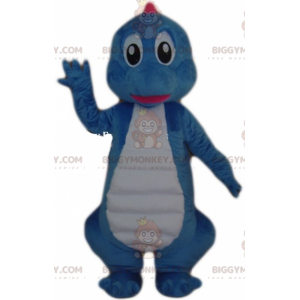 Costume da mascotte gigante BIGGYMONKEY™ dinosauro blu e bianco