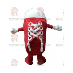 Czerwony i biały but Kostium maskotki BIGGYMONKEY™. Kostium maskotki BIGGYMONKEY™ do koszykówki - BiggyMonkey.com