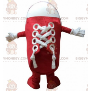 Červenobílé boty Kostým maskota BIGGYMONKEY™. Kostým maskota na