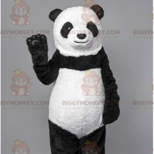 Costume de mascotte BIGGYMONKEY™ de panda d'ours noir et blanc.