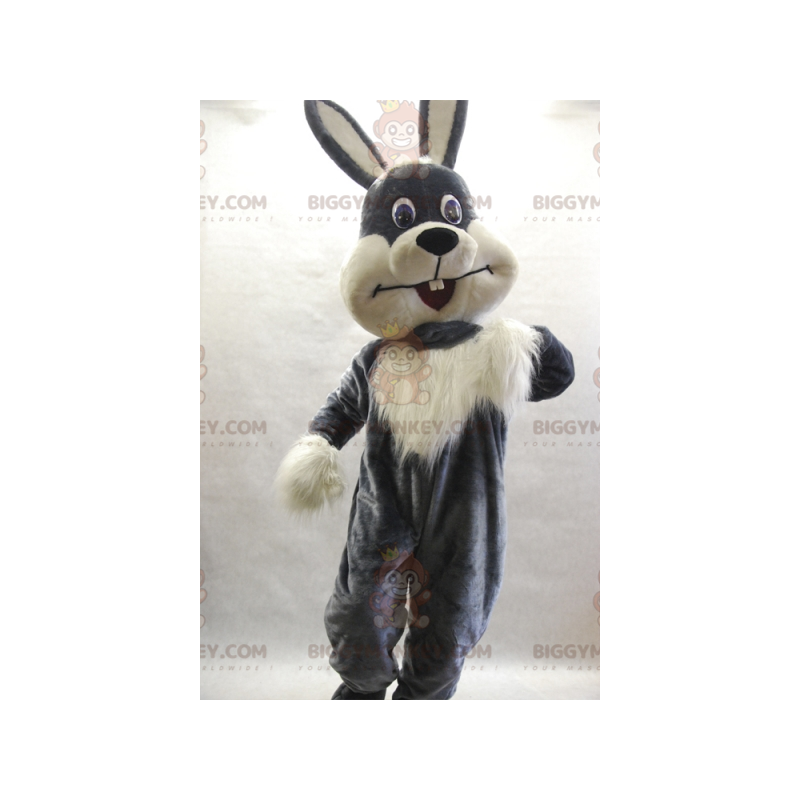 Simpatico costume da mascotte BIGGYMONKEY™ coniglio grigio Simpatico costume da mascotte BIGGYMONKEY™ coniglio grigio