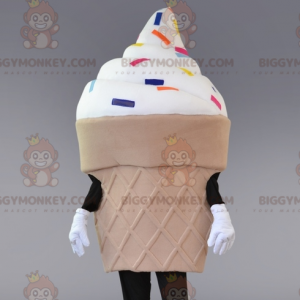 Ice Cream BIGGYMONKEY™ Maskottchen-Kostüm. Ice Cream Cone BIGGYMONKEY™ Maskottchen-Kostüm - Essen Maskottchen - BiggyMonkey.com