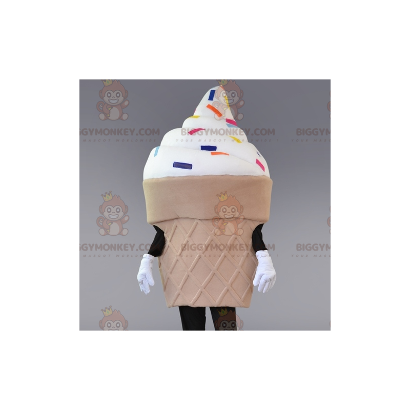 Ice Cream BIGGYMONKEY™ Mascot Costume. Ice Cream Cone