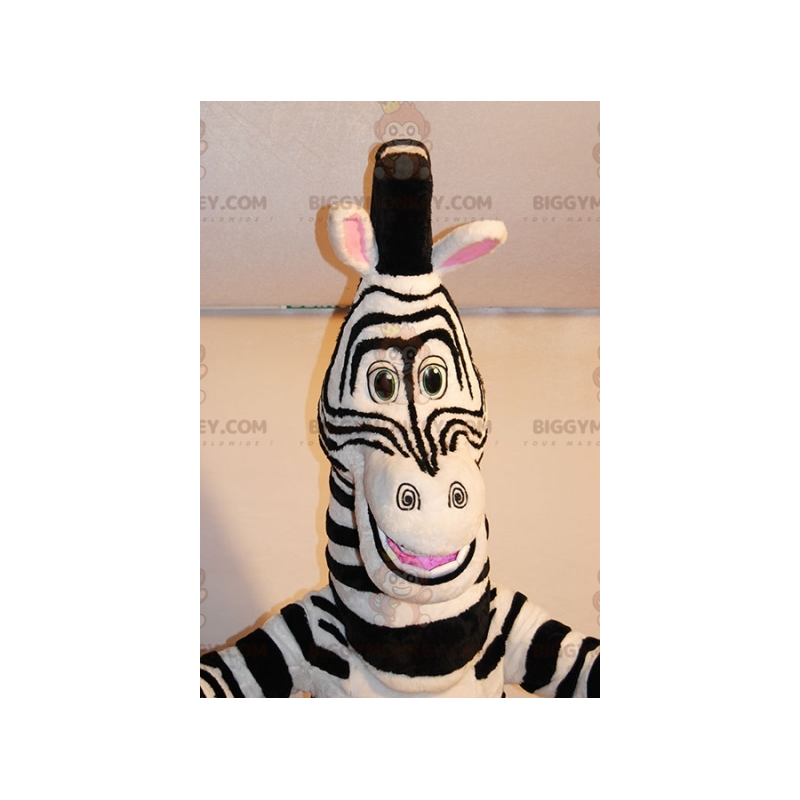 BIGGYMONKEY™ Marty Famous Cartoon Zebra Madagascar Mascot