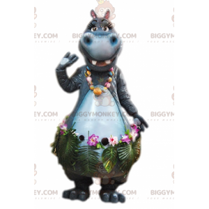 Costume de mascotte BIGGYMONKEY™ d'hippopotame gris avec une