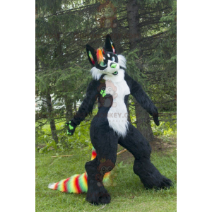 Black and White Fox Cat BIGGYMONKEY™ Mascot Costume –
