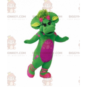 Gigantisch en stijlvol groen en roze dinosaurus BIGGYMONKEY™