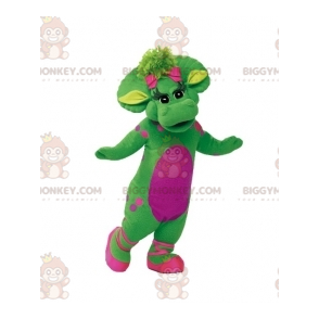 Giant and Stylish Green and Pink Dinosaur BIGGYMONKEY™ Mascot