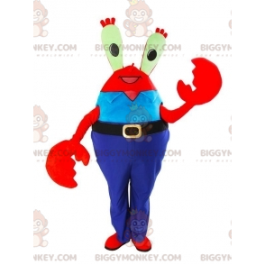 Disfraz de mascota BIGGYMONKEY™ Don Cangrejo Famoso Cangrejo Rojo en Bob Esponja Pantalones Cuadrados - BiggyMonkey.com