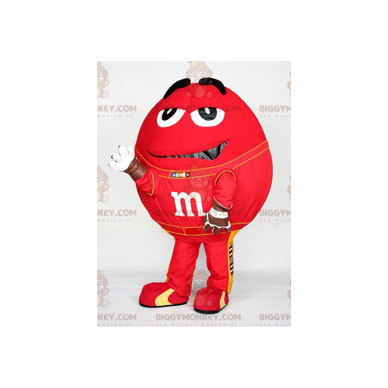 Costume de mascotte BIGGYMONKEY™ de M&M's rouge géant. Costume