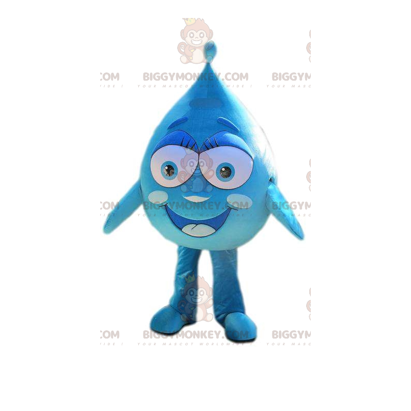 Costume de mascotte BIGGYMONKEY™ de goutte bleue géante et Costume de mascotte BIGGYMONKEY™ de goutte bleue géante et