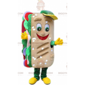 Kæmpe Sandwich BIGGYMONKEY™ maskotkostume med brød og råvarer -