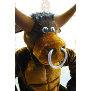 Sehr tolles muskulöses braunes Stier BIGGYMONKEY™ Maskottchen-Kostüm - Kuh Maskottchen - BIGGYMONKEY_07208 - BiggyMonkey.com
