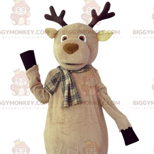 Kæmpe Caribou Moose Rensdyr BIGGYMONKEY™ maskotkostume med tørklæde - Hjort og doe-maskoter - BiggyMonkey.com