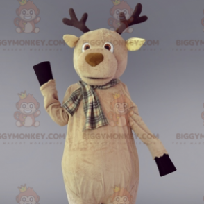 Στολή μασκότ με μαντήλι Giant Caribou Moose Reindeer BIGGYMONKEY™ - Μασκότ ελαφιών και ελαφιών - BiggyMonkey.com