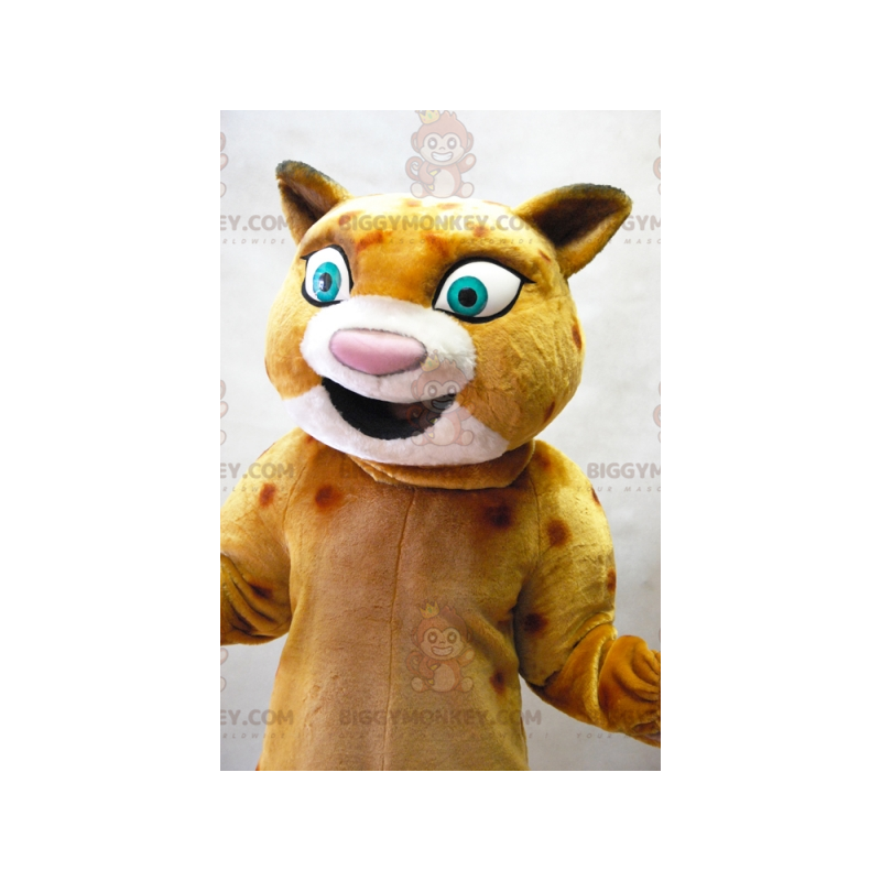 BIGGYMONKEY™ Costume da mascotte Leopardo arancione beige con BIGGYMONKEY™ Costume da mascotte Leopardo arancione beige con