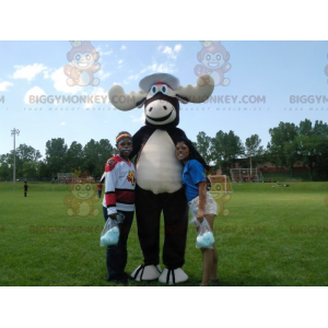 Ασπρόμαυρη στολή μασκότ Caribou Moose BIGGYMONKEY™ - Μασκότ ελαφιών και ελαφιών - BIGGYMONKEY_0876 - BiggyMonkey.com