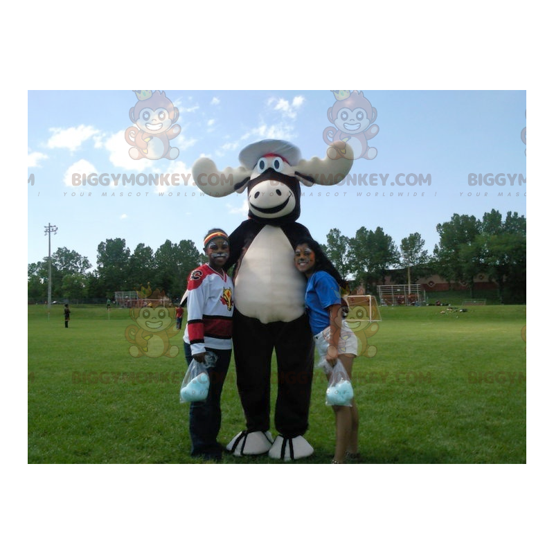 Sort og hvid Caribou Moose BIGGYMONKEY™ maskotkostume - Hjort og doe-maskoter - BIGGYMONKEY_0876 - BiggyMonkey.com