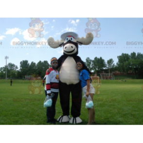 Sort og hvid Caribou Moose BIGGYMONKEY™ maskotkostume - Hjort og doe-maskoter - BIGGYMONKEY_0876 - BiggyMonkey.com