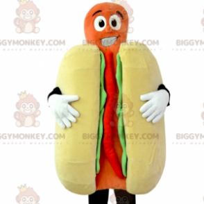 Gigantische hotdog BIGGYMONKEY™ mascottekostuum. fastfood