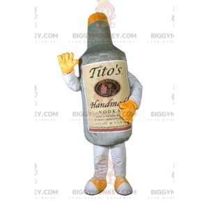 Disfraz de mascota de botella de vodka gris gigante