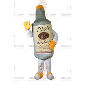 Traje de mascote BIGGYMONKEY™ Garrafa de Vodca Cinza Gigante.