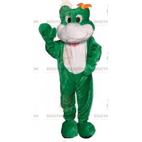 Grün-weißer Frosch BIGGYMONKEY™ Maskottchen-Kostüm. Frosch