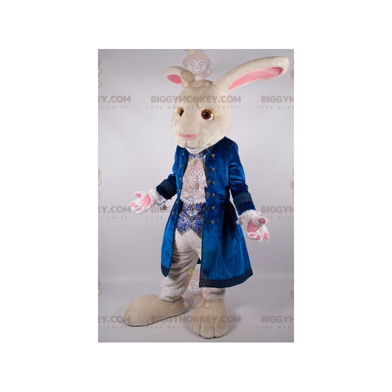 Fantasia de mascote de coelho branco BIGGYMONKEY™ da Alice no Fantasia de mascote de coelho branco BIGGYMONKEY™ da Alice no