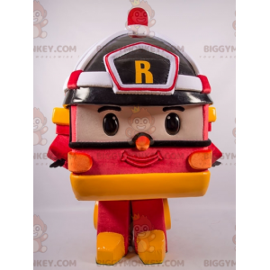 Costume della mascotte del camion dei pompieri giocattolo