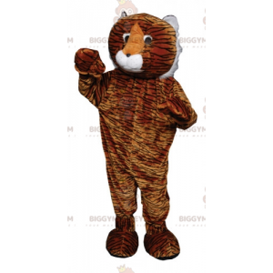 BIGGYMONKEY™ Mascot Costume Brown and White Leopard with Black