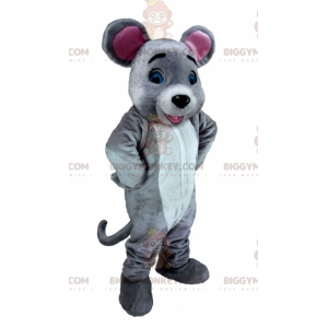 Giant White and Pink Gray Mouse BIGGYMONKEY™ Mascot Costume -