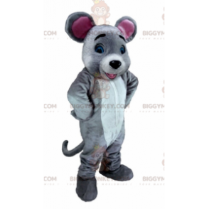 Giant White and Pink Gray Mouse BIGGYMONKEY™ Mascot Costume –