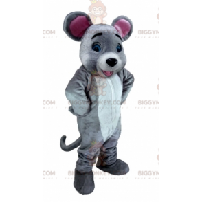 Giant White and Pink Gray Mouse BIGGYMONKEY™ Mascot Costume –