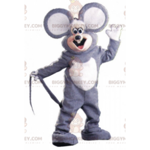 Fantasia de mascote BIGGYMONKEY™ Rato cinza e branco com