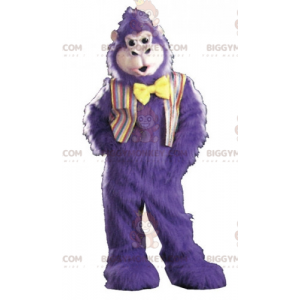 BIGGYMONKEY™ Meget behåret lilla gorillamaskotkostume med
