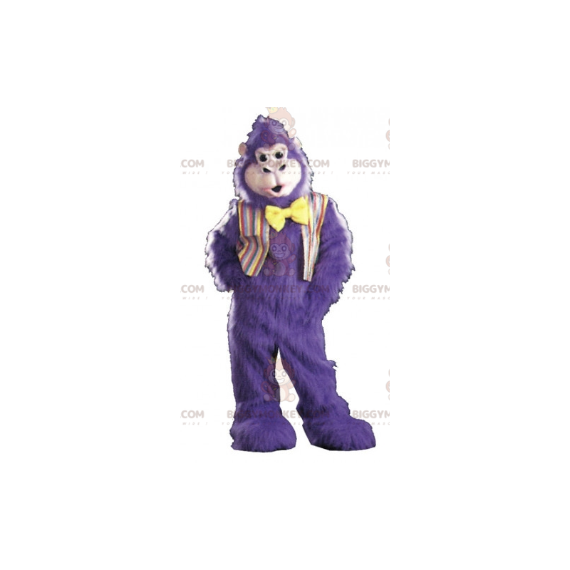 BIGGYMONKEY™ Disfraz de mascota de gorila morado muy peludo con