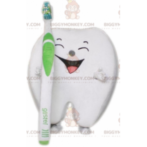 Riesiges Weißzahn-BIGGYMONKEY™-Maskottchen-Kostüm mit