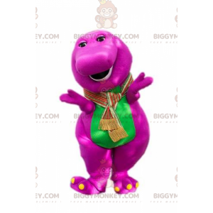 Fantasia de mascote BIGGYMONKEY™ de dinossauro gorducho rosa e