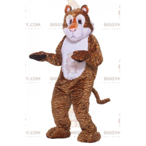 Orange White and Black Leopard BIGGYMONKEY™ Mascot Costume.