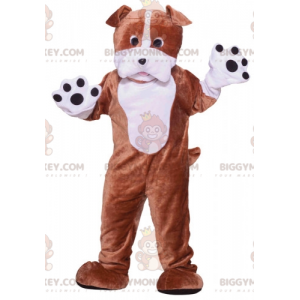 Brown and White Dog BIGGYMONKEY™ Mascot Costume. dog costume -