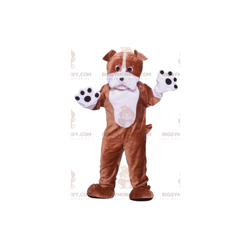 Brun og hvid hund BIGGYMONKEY™ maskotkostume. hundekostume - Brun og hvid hund BIGGYMONKEY™ maskotkostume. hundekostume -