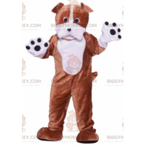 Brown and White Dog BIGGYMONKEY™ Mascot Costume. dog costume -