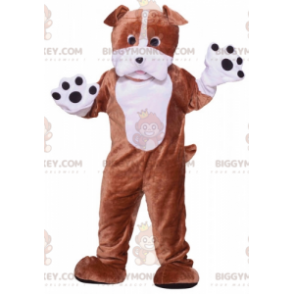 Costume mascotte cane BIGGYMONKEY™ marrone e bianco. costume da