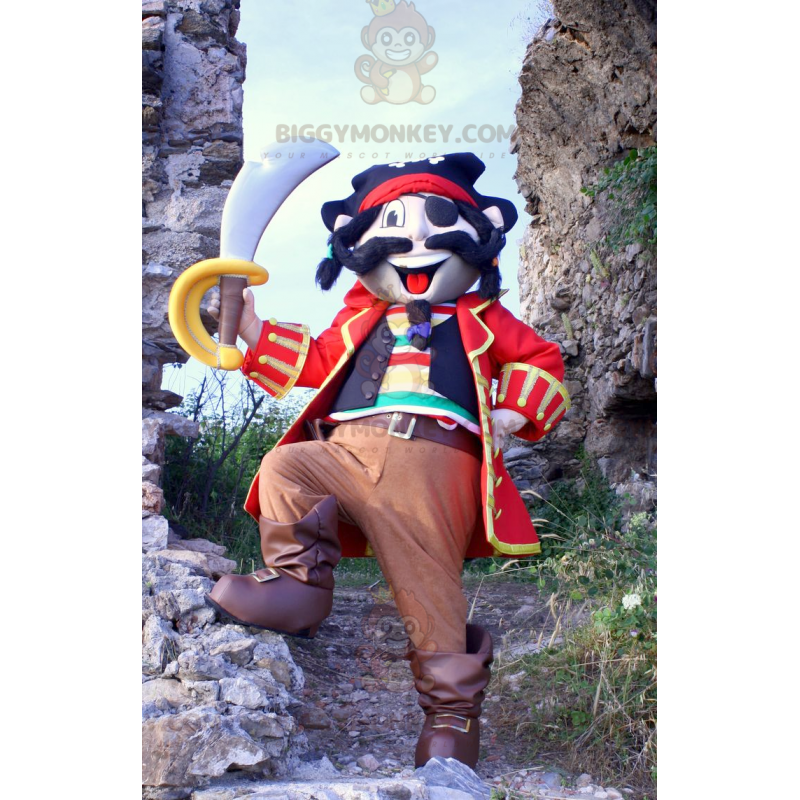 Costume da pirata colorato BIGGYMONKEY™ mascotte in abito Costume da pirata colorato BIGGYMONKEY™ mascotte in abito