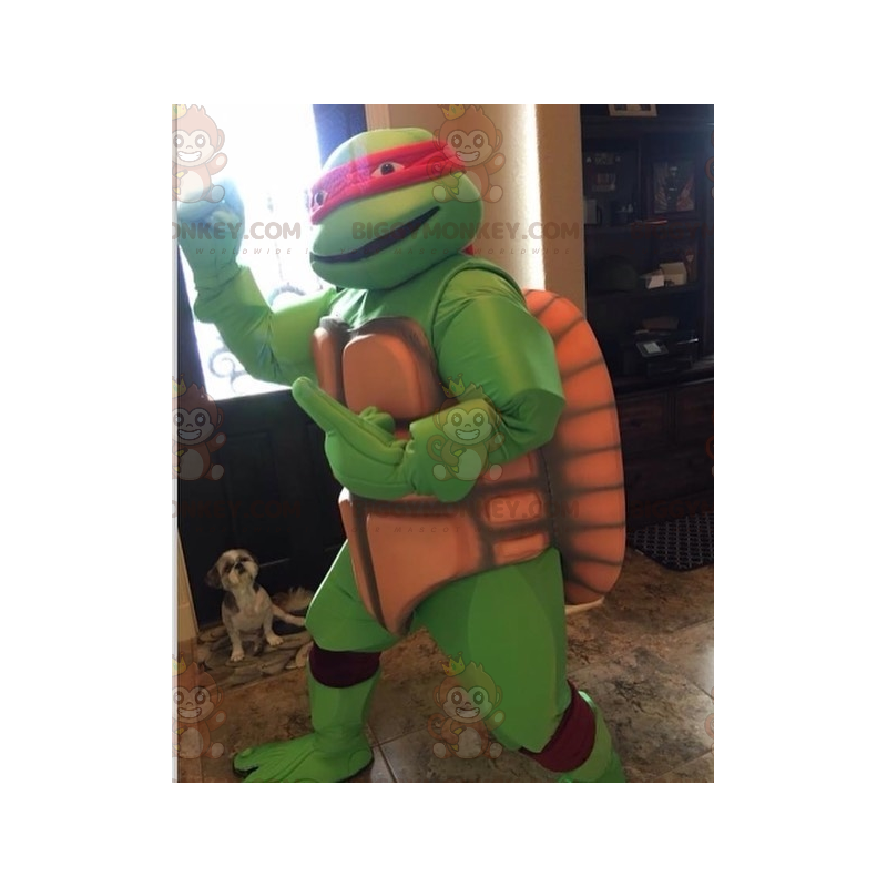 Costume de mascotte BIGGYMONKEY™ de tortue ninja avec un bandeau rouge