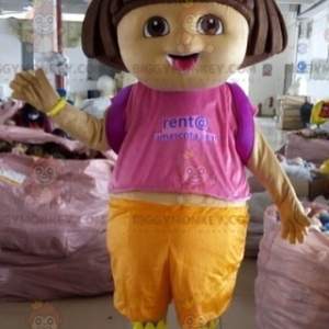 BIGGYMONKEY™ Dora the Explorer Famous Cartoon Girl Mascot